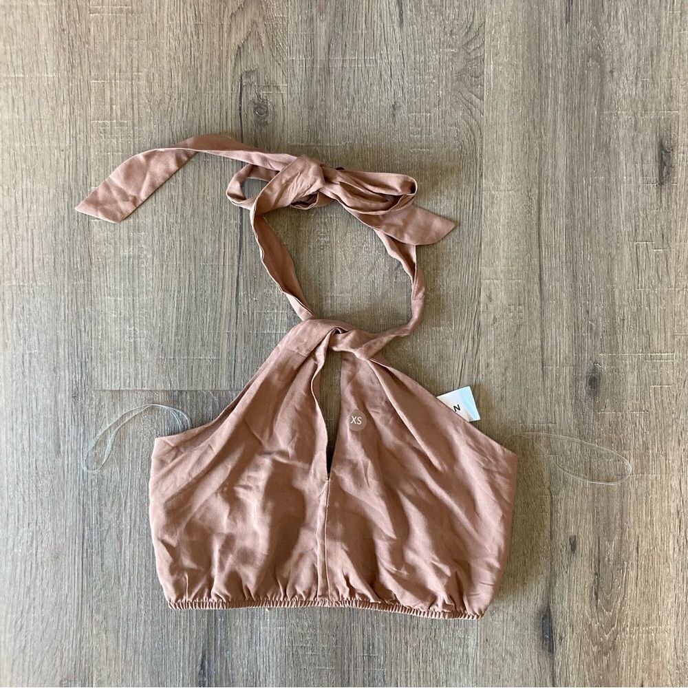 NWT Pacsun Tan Womens Crop Halter Top XS